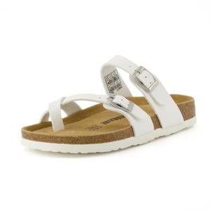 NEW CUSHIONAIRE women's luna cork footbed sandals in white
